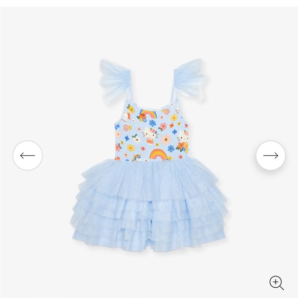 NIB Hello Kitty Springtime Blue Ruffled Tulle Smocked Dress 5-6 yrs Posh Peanut
